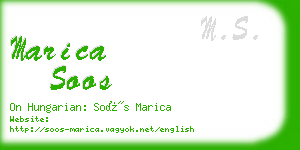 marica soos business card